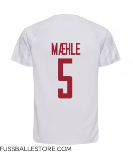 Günstige Dänemark Joakim Maehle #5 Auswärtstrikot WM 2022 Kurzarm
